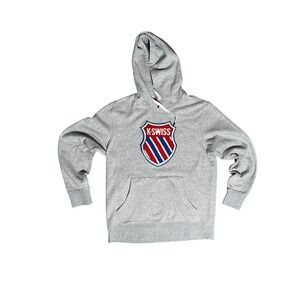 K-Swiss Hoodie Sweatshirt Gray Pullover Long Sleeve Casual Athleisure
